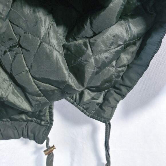 Asos Army Green Utility Jacket Quilted Liner Sherpa lined Hood Size 2 - Picture 7 of 13